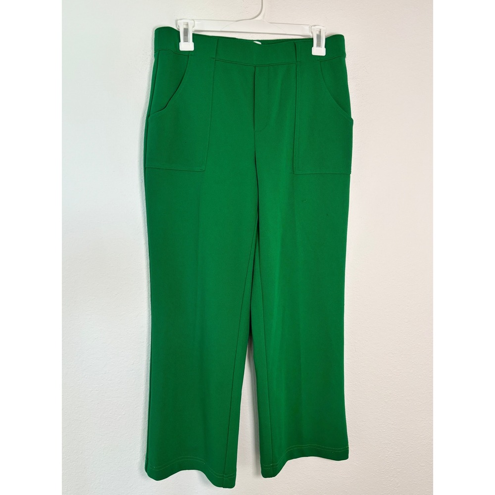 Jules & Leopold Kelly Green Wide Leg Cropped Patch Pocket Pants Medium